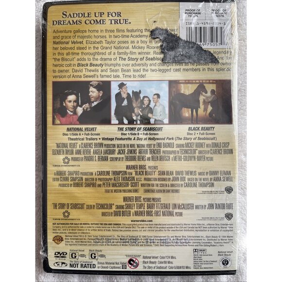 National Velvet / Black Beauty / the Story of Seabiscuit (DVD) - Picture 2 of 2